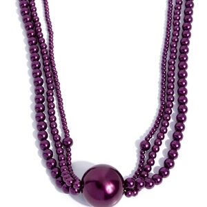 Polished Professional Paparazzi Deep Purple Beaded Necklace